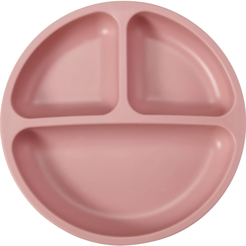 PandaEar 3 Pack Toddler Plates, Silicone Divided Suction Plate for Babies, BPA-Free 100% Food-Grade Silicone Unbreakable Baby Plate (Pink/Linen/Light Pink)