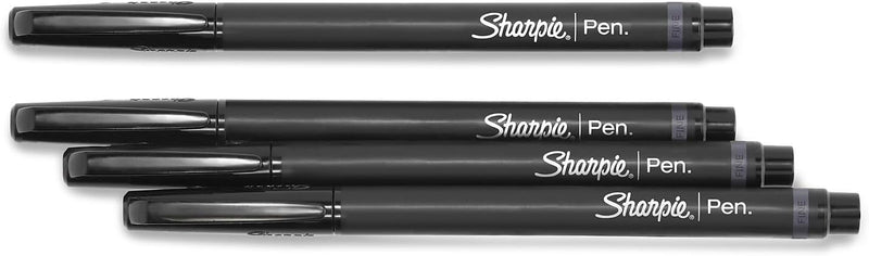 SHARPIE Felt Tip Pens, Fine Point (0.4Mm) Felt Tip Markers, Journaling Pens, Art Markers, Drawing Markers, Black, 4 Count