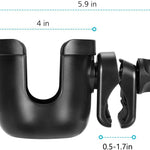 Accmor Stroller Cup Holder, Drinks Holder Bike Walker Wheelchair | 360° Rotatable Attachment Accessories for Uppababy Nuna Doona Strollers Scooter