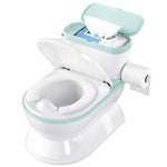 CheerTry Toddler Potty Training Toilet, Larger Potty Chair, Detachable Seat | Suitable for Boys & Girls Ages 1-3, with Flushing Sound, Wipes Storage, Toilet Lid & Toilet Paper Holder - Grey