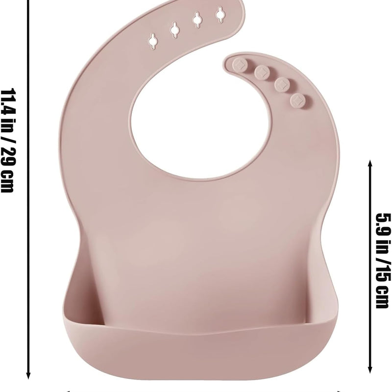 PandaEar 6-in-1 Stainless Steel Baby Feeding Set | Divided Suction Plate, Bowl, Sippy Cup with Straw, Bib, Spoon & Fork | BPA-Free Toddler Feeding Essentials for Self-Feeding (Pink)