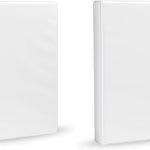 Amazon Basics 3-Ring Binder with Round Rings and Interior Pockets, 1-Inch, White, 4-Pack