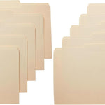 Amazon Basics Sturdy File Folders with Reinforced Tabs for Filing and Organization, 1/3-Cut Tab, Assorted Positions, Letter Size, 8.5x11 inches, Manila, 100-Pack