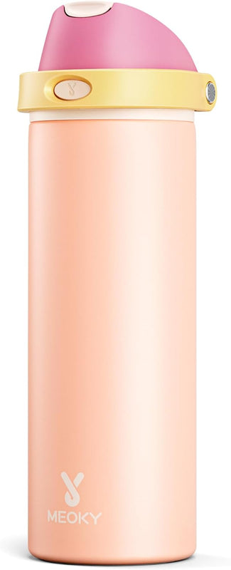 18 oz Insulated Water Bottle for Kids: Meoky Stainless Steel Water Bottle with 2-in-1 Straw and Spout Lid - Leak Proof, Cold for 24 Hours, BPA-Free for Boys School Sports, Celestial Sphere