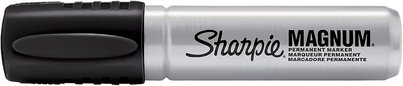 Sharpie Magnum Permanent Markers, Oversized Chisel Tip, Black, 12 Count - Office, Home, Teacher Supplies, Great for Poster Boards