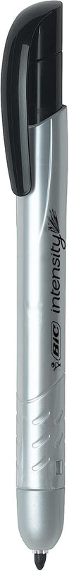 BIC Intensity Retractable Permanent Markers, Fine Bullet Tip, Black, 12-Count Pack, Permanent Markers for Teachers and Office Supplies
