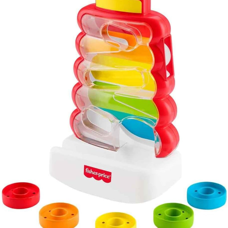 Fisher-Price Drop Through Rock-a-Stack | Baby & Toddler Toy, Coin Drop Activity for Developmental Play, Infants Ages 9+ Months