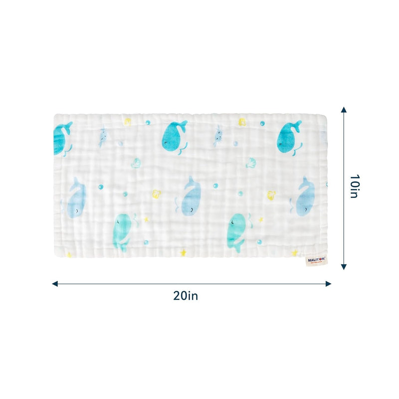 Maliton Muslin Baby Burp Cloths 6 Pack Large 20''x10'' 100% Cotton Burp Rags Absorbent and Soft 6 Layers Muslin Cloth Baby Essentials for Newborn(Zoo Pattern, Pack of 6)