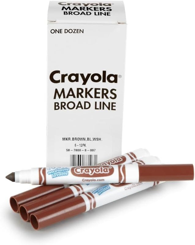 Crayola Washable Markers for Kids - Black (12ct), Bulk Broad Line Markers for School, Classroom Essentials, Teacher Classroom Must Haves for Elementary School