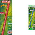 Ticonderoga Erasable Checking Wood-Cased Pencils, Pre-Sharpened, Red, 12 Count