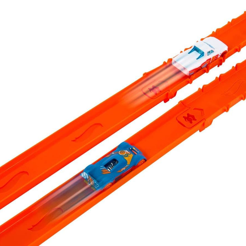 Hot Wheels Track Creator 2-Car Deluxe Pack with Speed Snap Track, 25ft, 1:64 scale die-cast toy vehicles