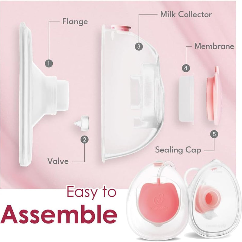 Nenesupply Handsfree Wearable Breast Milk Collection Cups Compatible with Spectra S1 S2 Baby Buddha Momcozy V1 Lansinoh Pumps 24mm Silicone Flanges Replacement for Spectra Pump Parts 19mm 21mm inserts