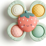 Itzy Ritzy Fidget Spinner Travel & Bath Toy - Textured Silicone Popper, Suction Cup Base for Stable Play