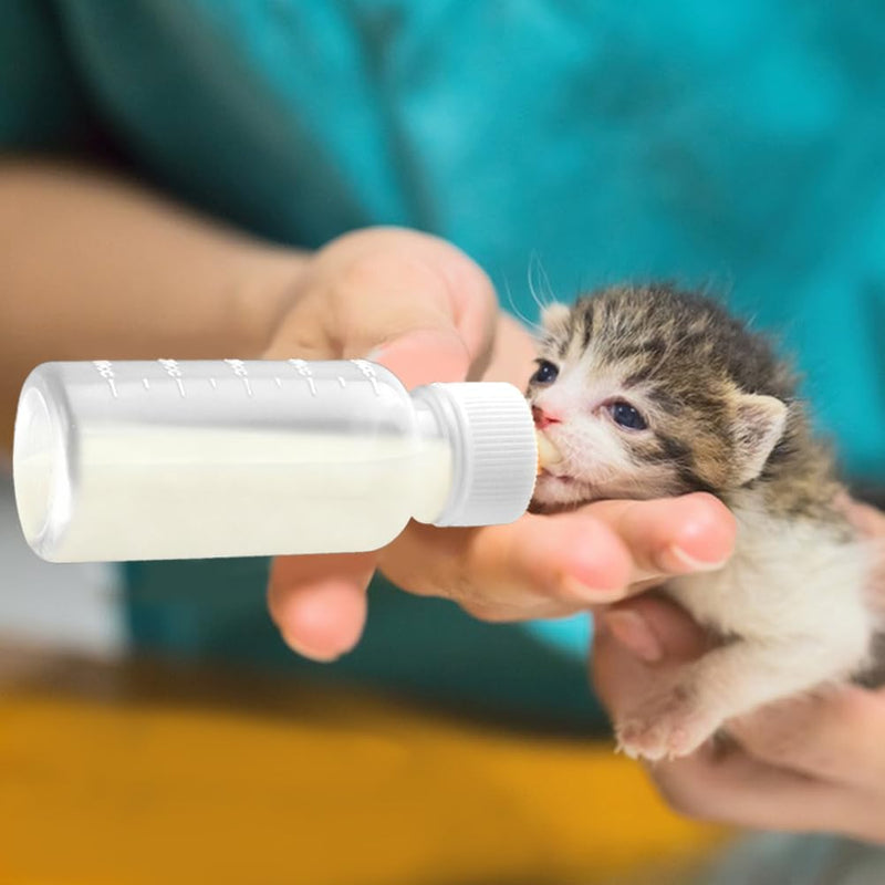 Pet Nursing Kit for Newborn Puppies, Kitten & Small Animals | Silicone Nursing Nipples, Formula Dispenser, Liquid Syringes, Measuring Cup & Cleaning Brush, Newborn Cat Bottle Feeding Set