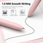 9 Pack Black Ballpoint Pens - 1.0mm Medium Point Smooth Writing Black Ink Ball Point Pens Long Lasting Retractable Fidget Pens for Adults, Men, Women, School, Office (6 Pens & 3 Refills)