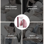 Momcozy A1Pro Lactation Massager with Heat, Deep Vibration, Cozy Red, 1PCS | Rapid Heating, Clog Relief, Efficient Pumping, Breastfeeding Essentials, Memory Function, Fast Charging, Nursing, Soothing