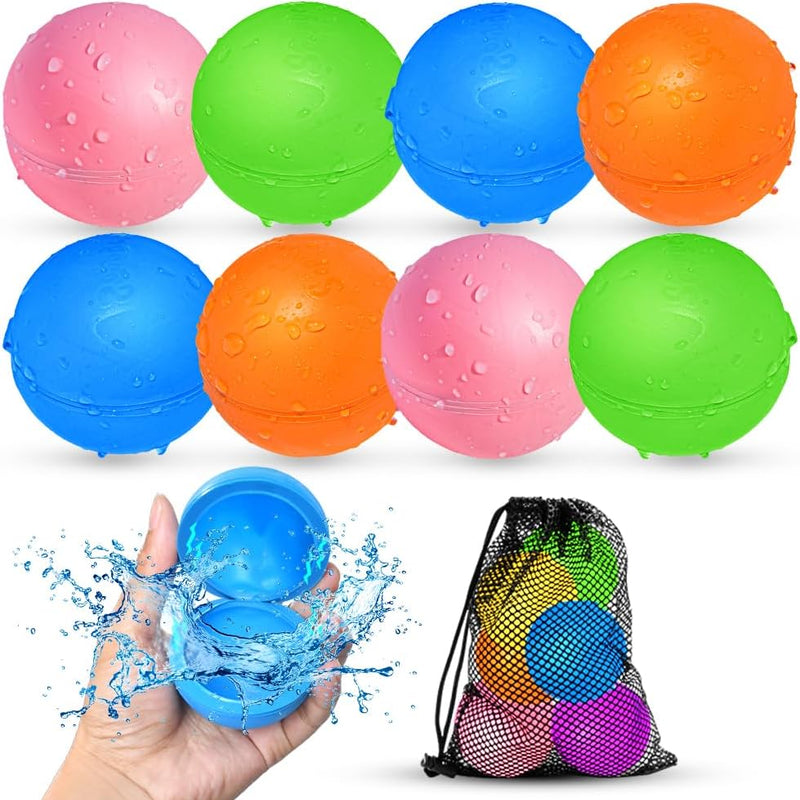 12Pcs Reusable Water Balloons, Pool Beach water Toys for Boys and Girls, Outdoor Summer Toys for Kids Ages 3-12