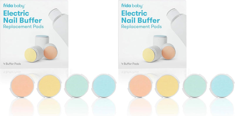 Frida Baby Electric Nail Buffer, Safe Baby Nail File & Trimmer Kit, White | For Newborn & Toddler Fingernails and Toenails, 4 Buffer Pads, LED Light, Storage Case, White