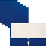 Better Office Products Blue Folders with Pockets, 50 Pack Letter Size Two Pocket Portfolio Folders, Durable Paper Folders for School Classroom Office Organization, Standard Letter Size Blue Folders