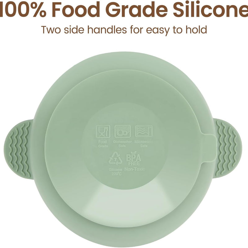 Eascrozn Baby Bowls with Suction, 3 Pack Baby Led Weaning Supplies | BPA Free, Soft Silicone Food Bowl for Babies Kids Toddlers, Microwave and Dishwasher Safe, Multicolor