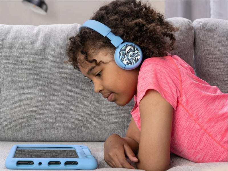 Made for Amazon Bluetooth Kids Headphones with Boom Microphone | Blue