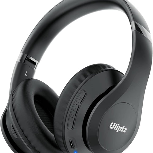 Uliptz Wireless Bluetooth Headphones, 65H Playtime, 6 EQ Sound Modes, HiFi Stereo Over Ear Headphones with Microphone, Foldable Lightweight Bluetooth 6.0 Headset for Travel/Office/Cellphone/PC