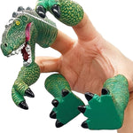 AQKILO Dinosaur Finger Puppet, Tiny Hands Theater Prop, Funny Gag Gift for White Elephant, Easter Basket Swaps, Adults and Kids