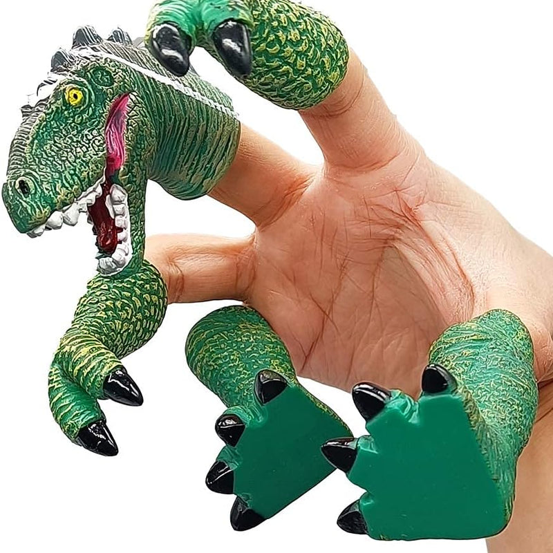 AQKILO Dinosaur Finger Puppet, Tiny Hands Theater Prop, Funny Gag Gift for White Elephant, Easter Basket Swaps, Adults and Kids