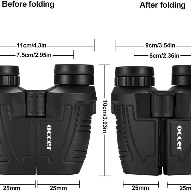 Occer 12x25 Compact Waterproof Binoculars for Adults and Kids