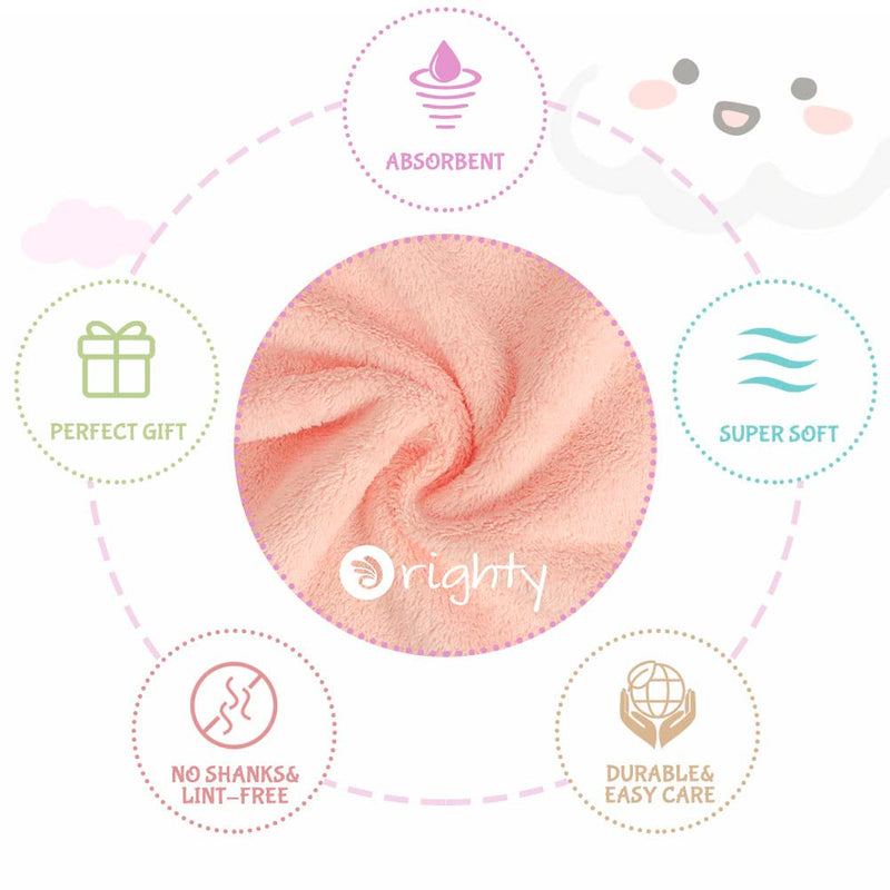 Orighty Baby Burp Cloths, 8 Pack Burping Cloths for Babies, 20 x 10 Inch | Super Soft & Absorbent Coral Fleece Towels, Large Burp Rugs for Sensitive Skin, Newborn Essentials Shower Gift Girl Boy