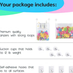 2 x Mesh Bath Toy Organizer + 8 Ultra Strong Hooks - Perfect Bathtub Toy Holder & Bathroom or Shower Caddy for Kids & Toddlers