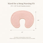 Konssy 2 Pack Nursing Pillow Covers, Soft Stretchy Cover for Breastfeeding | Covers Only, Milk Silk Fabric, Breathable & Machine Washable, Slipcovers for Newborn Baby Boy Girl, (Pink Spring,pink)