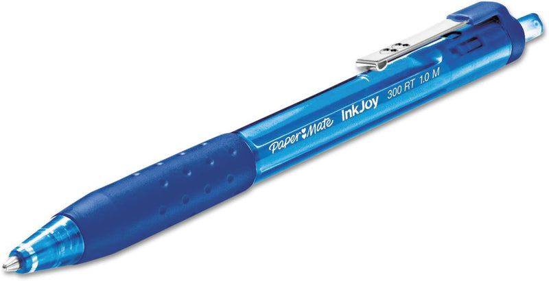 Paper Mate InkJoy 300RT Retractable Ballpoint Pens, Medium Point (1.0mm), Blue Ink, 12 Count - Writing, Journaling, Note-Taking, Office Supplies, Ultra Smooth Ink