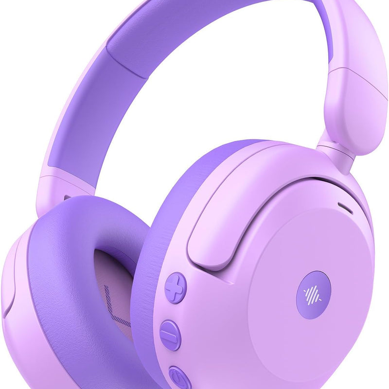 iClever BTH20 Active Noise Cancelling Headphones for Kids, 60H Battery, Type-C Fast Charging, Safe 80dBA Volume