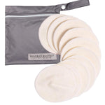Kindred Bravely Organic Reusable Nursing Pads for Breastfeeding, 10 Pack | Soft washable breast pads with contoured fit and waterproof backing. Absorbent and gentle on sensitive skin with carrying bag