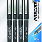 Pilot Precise V5 Stick Liquid Ink Rolling Ball Stick Pens, Extra Fine Point (0.5mm) Black Ink Pens, 4-Pack