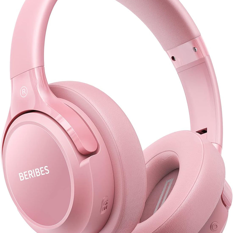 BERIBES Bluetooth Headphones Over Ear, 65H Playtime and 6 EQ Music Modes Wireless Headphones with Microphone, HiFi Stereo Foldable Lightweight Headset, Deep Bass for Home Office Cellphone PC Ect.