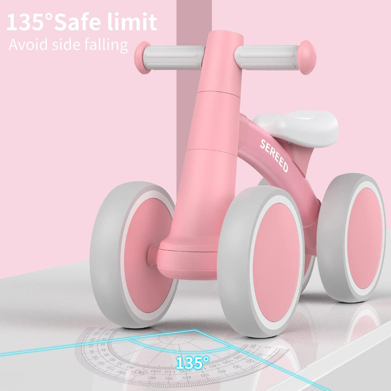 SEREED Baby Balance Bike for 1 Year Old Boy Girl, First Birthday Gift Toy | 12-24 Months Toddler Bike, First Learning Ride on Toys, 4 Silent Wheels Indoor Outdoor Baby Walker