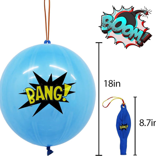 30 pack assorted color hero punching balls, extra thick latex, 18 inch, fun party game favor decorations