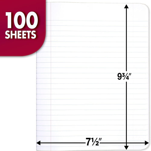 Mead Composition Notebook, Wide Ruled Paper, 7.5" x 9.75", 100 Sheets, Black Marble, 3 Pack (38301)