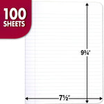 Mead Composition Notebook, Wide Ruled Paper, 7.5" x 9.75", 100 Sheets, Black Marble, 3 Pack (38301)