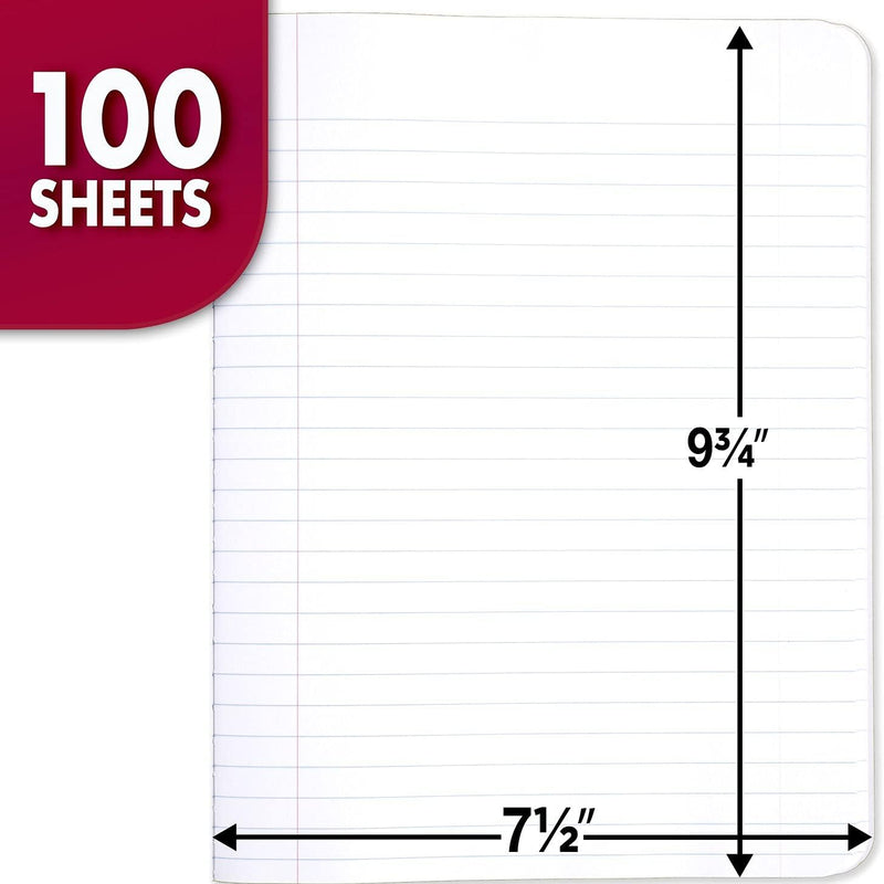 Mead Composition Notebook, Wide Ruled Paper, 7.5" x 9.75", 100 Sheets, Black Marble, 3 Pack (38301)