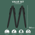 Deegtran 100 Pack No Bleed Black Barrel Click Pens, Wholesale Retractable Ballpoint, Medium Point, Smooth Ink, 1.0MM Black Ink