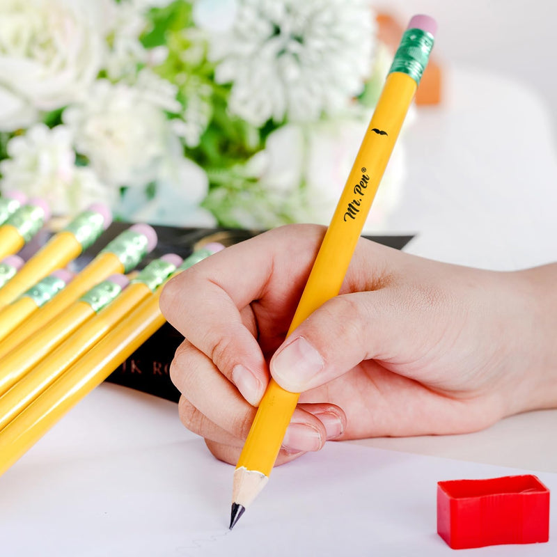 Mr. Pen- Jumbo Pencils, 10 Pack with 1 Sharpener, Yellow Barrels | Smooth Black 2 HB Graphite Cores, Large Preschool Pencils, Smooth Writing Lead for Kindergarten, Kids and School Supplies