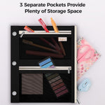 SKYDUE Pencil Pouch for Binder, Pencil Case, 3 Ring Binder Pencil Pouch with 3 Pockets and Mesh Window, Zipper Pencil Pouch, Durable Organizer for School Supplies, Cables, Earbuds, Makeup