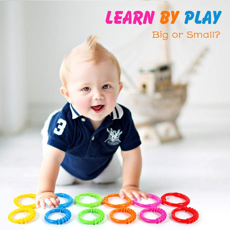 HAHA Baby Link-to-Go Connecting Rings - 18-Piece Set for Stroller, Car Seat, Crib, Playmat Attachment