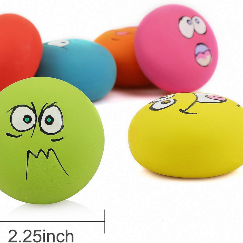 Smile Face Dog Squeaky Toys Soft Latex Squeak Balls for Puppy Small Pet Dogs 6 Pcs/Set