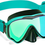 Kids Swim Goggles with Fabric Strap for Kids 3-15, Leak Proof Swimming Goggles Nose Cover 180° Clear View