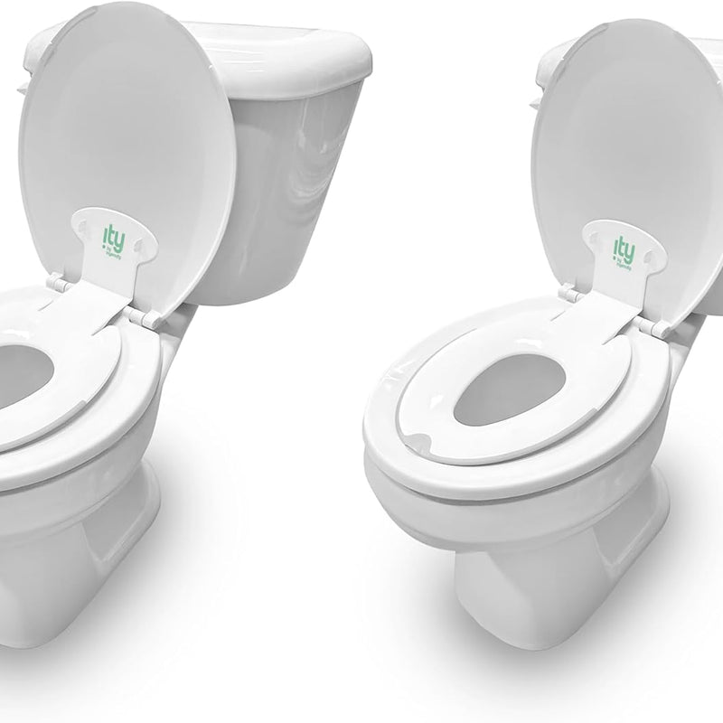 Ingenuity Ready Set Go Potty Training Toilet, Removable Bowl, Non-Skid Bottom, Wide Stable Base, Age 18 Months & Up, White & Grey
