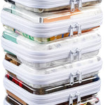 3-Pack Medium Clear Hard Shell Zipper Pouches, Clear Zipper Bags, Hard Case Pouches for Purse & Diaper Bag Organizer, and Travel Essentials (3M)